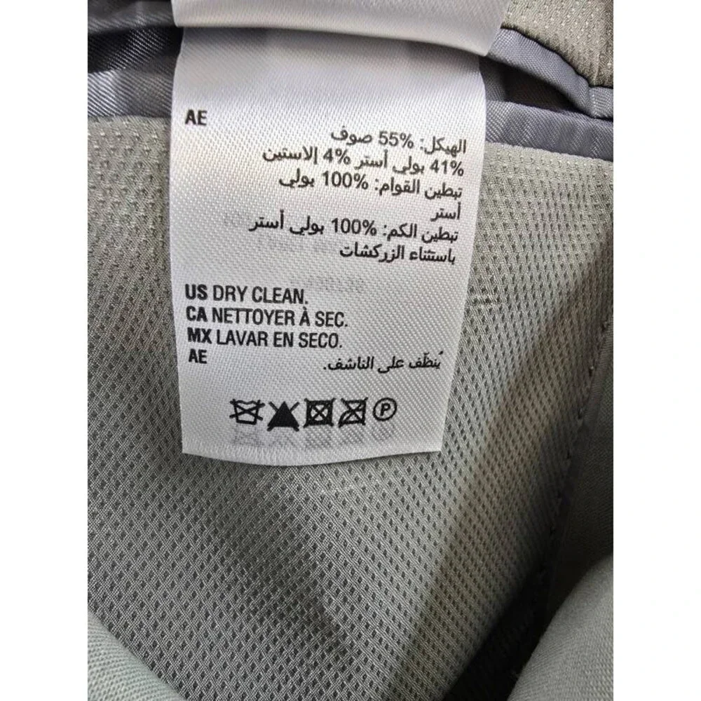 Bar III Slim-Fit Wool Blend Suit Jacket Men's 38L Sage Solid Pockets Long Sleeve